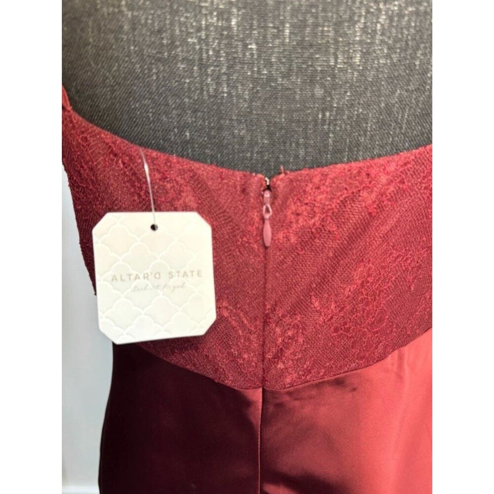 *READ* New ASTR The Label Contrast Mesh Bustier Cocktail Midi Slit Dress Size L - Picture 6 of 9